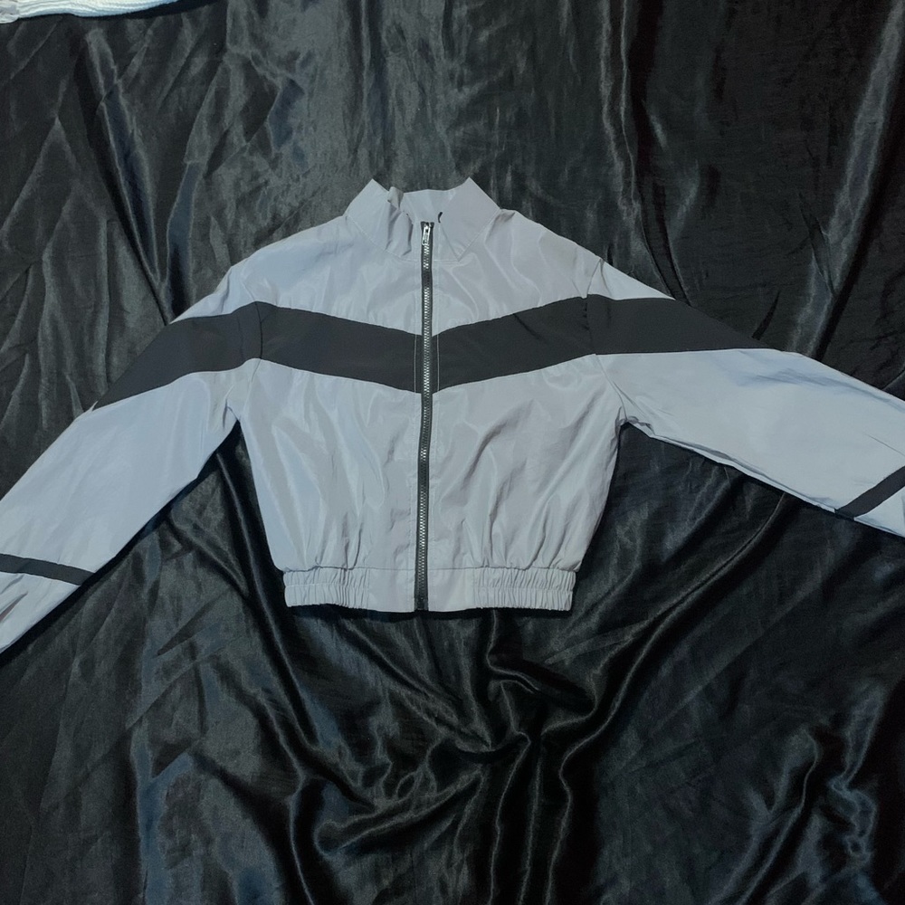 Cropped Racer Reflective Jacket - Picture 3 of 4